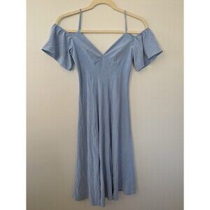 Zara Babydoll Midi Dress S Peasant Feminine Off Shoulder Flutter Sleeve Lyocell